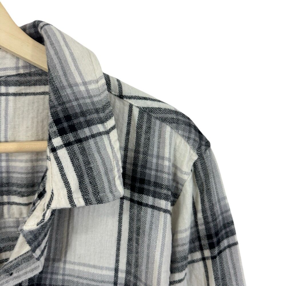 GAP Large Cotton Flannel Shirt Button Up Long Sleeve Plaid Womens READ - Picture 6 of 12